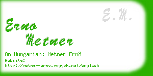 erno metner business card